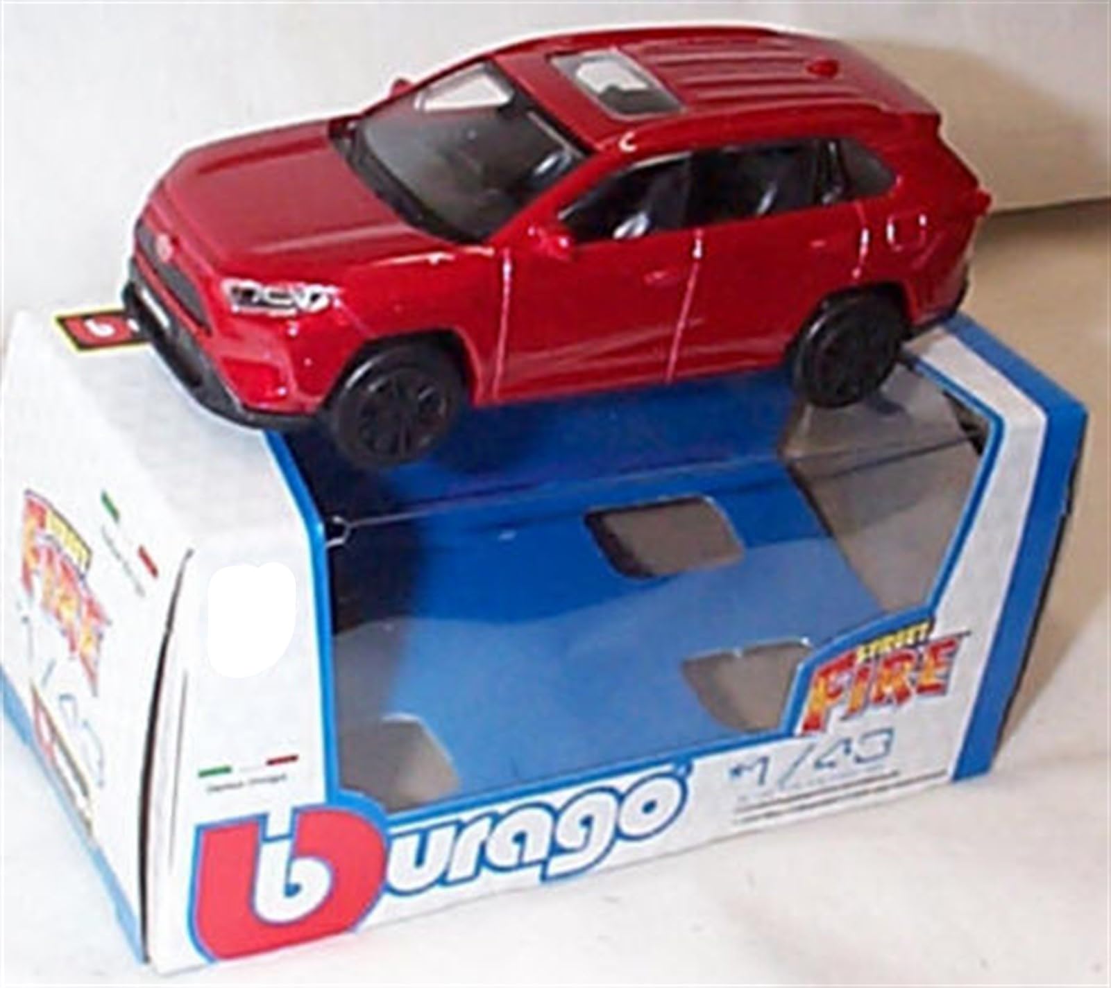 Burago Street fire 2022 toyota rav 4 car 1:43 scale Diecast model