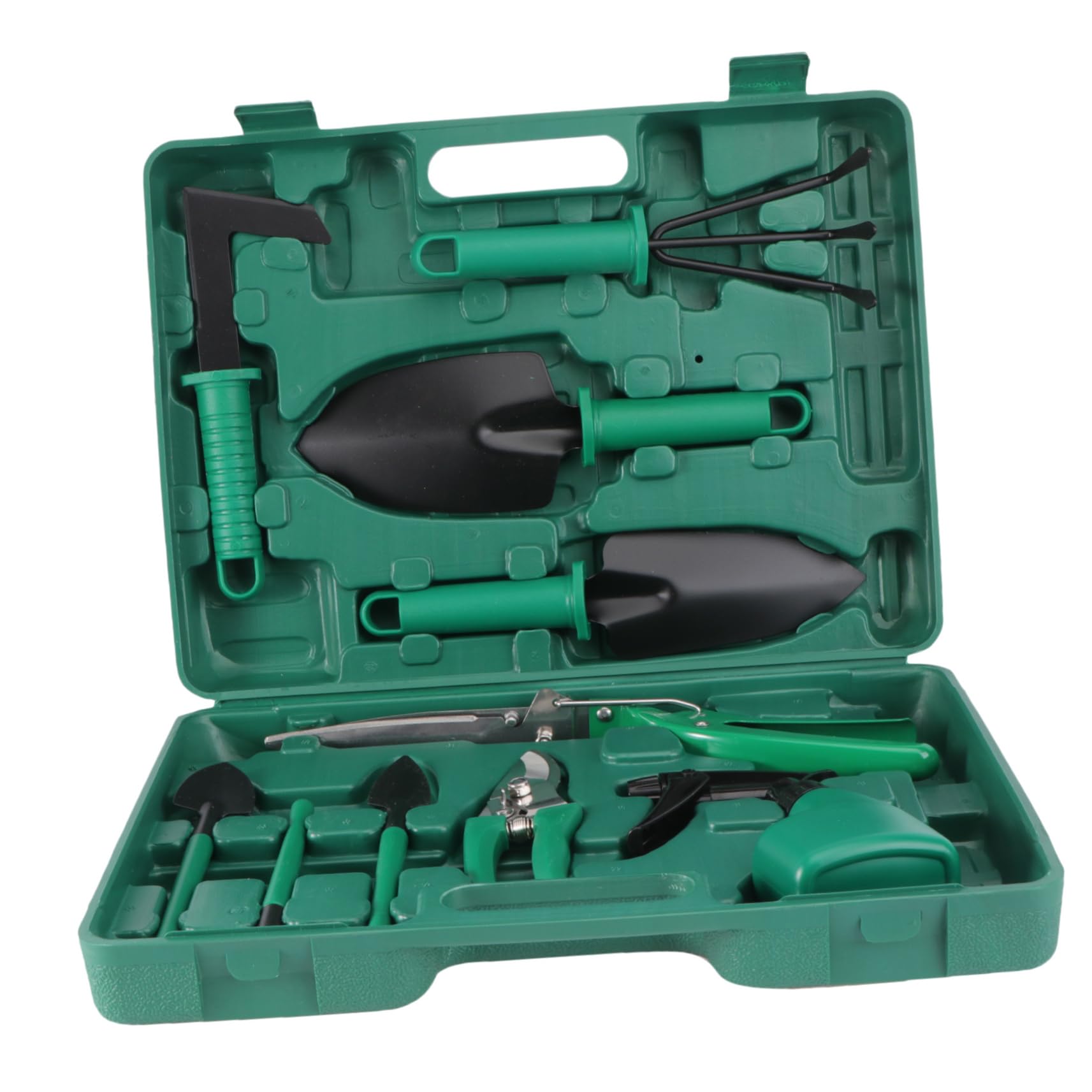 INOOMP 10piezas Herramientas De Jardinería con Estuche Incluye Pala Tijeras Rastrillo y Pulverizador De Agua para Huerto y Jardín