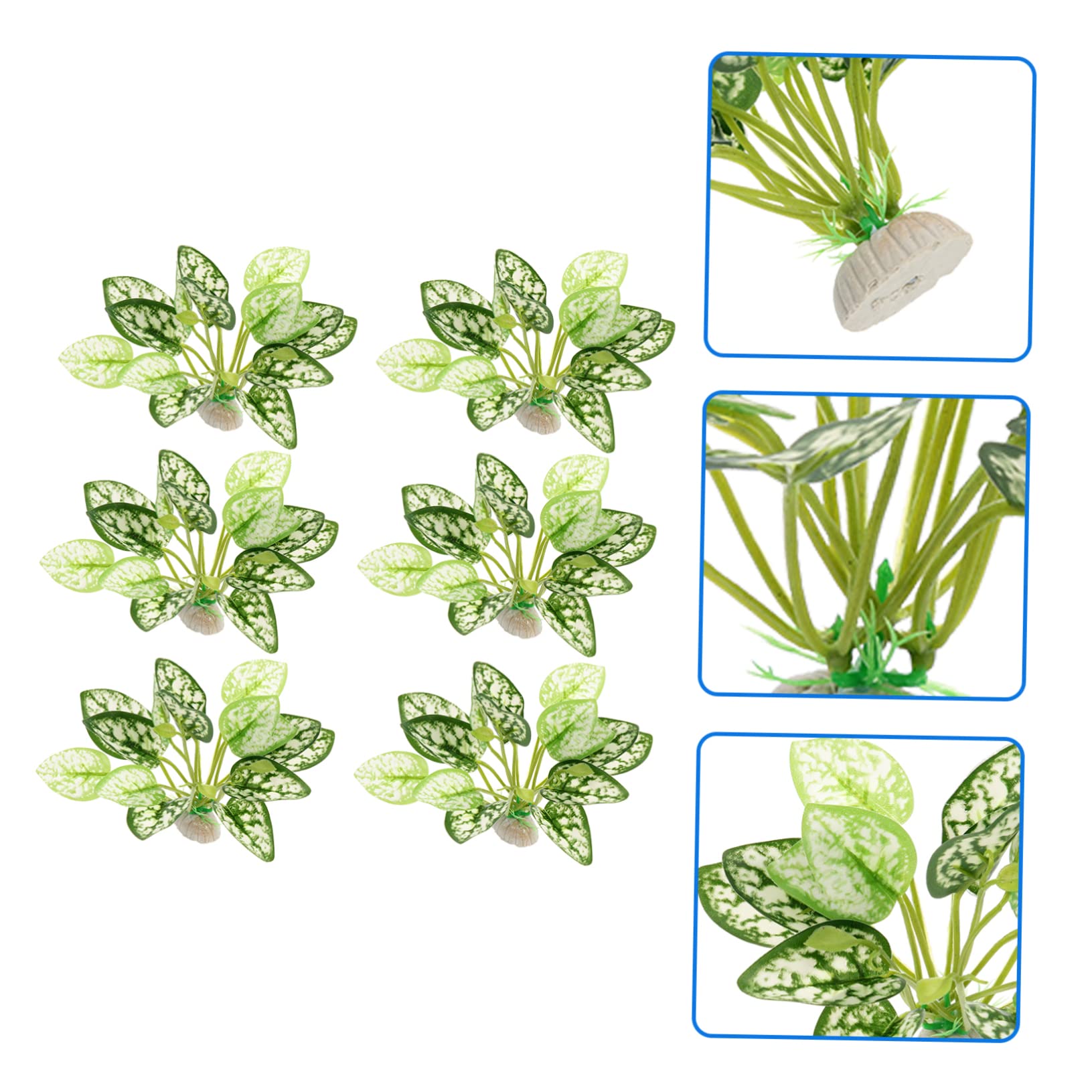 Mipcase 5 Ensembles Aquarium Aménagement Paysager Plantes Aquatiques Arbre De Réservoir De Poissons Eau Pot Decor Aquarium Décor D'aquarium Usine De Plastique Sous-marine 6 Pièces * 5