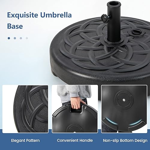 Miniatura 7 de Tangkula Soporte de base de paraguas rellenable, relleno de agua y arena, soporte de peso resistente para sombrilla de patio de 1.5 a 1.9 pulgadas,