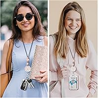 Vista 2 de Cordones arcoíris para profesores para tarjetas de identificación y llaves, lindo cordón de silicona con cuentas separables para mujeres