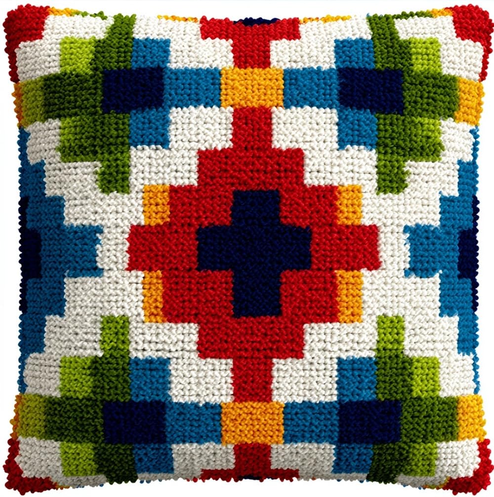 kitphoenix Latch Hook Cushion Kits for Adults Classic Pattern