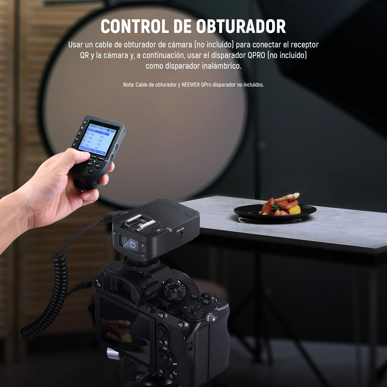 NEEWER QR 2,4G Receptor de Flash Inalámbrico para NEEWER QPRO-C, QPRO-N, QPRO-S Triggers, Contacto Único con Puerto de Sincronización de 2,5mm, Compatible con Godox Yongnuo NEEWER Vision4 ML300W S101