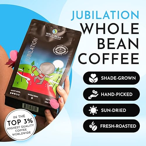 Miniatura 9 de Well-Bean Café - Café en grano entero Slay the Day, café brasileño oscuro, granos de café veganos enteros, sin gluten y apto para Keto, café tostado