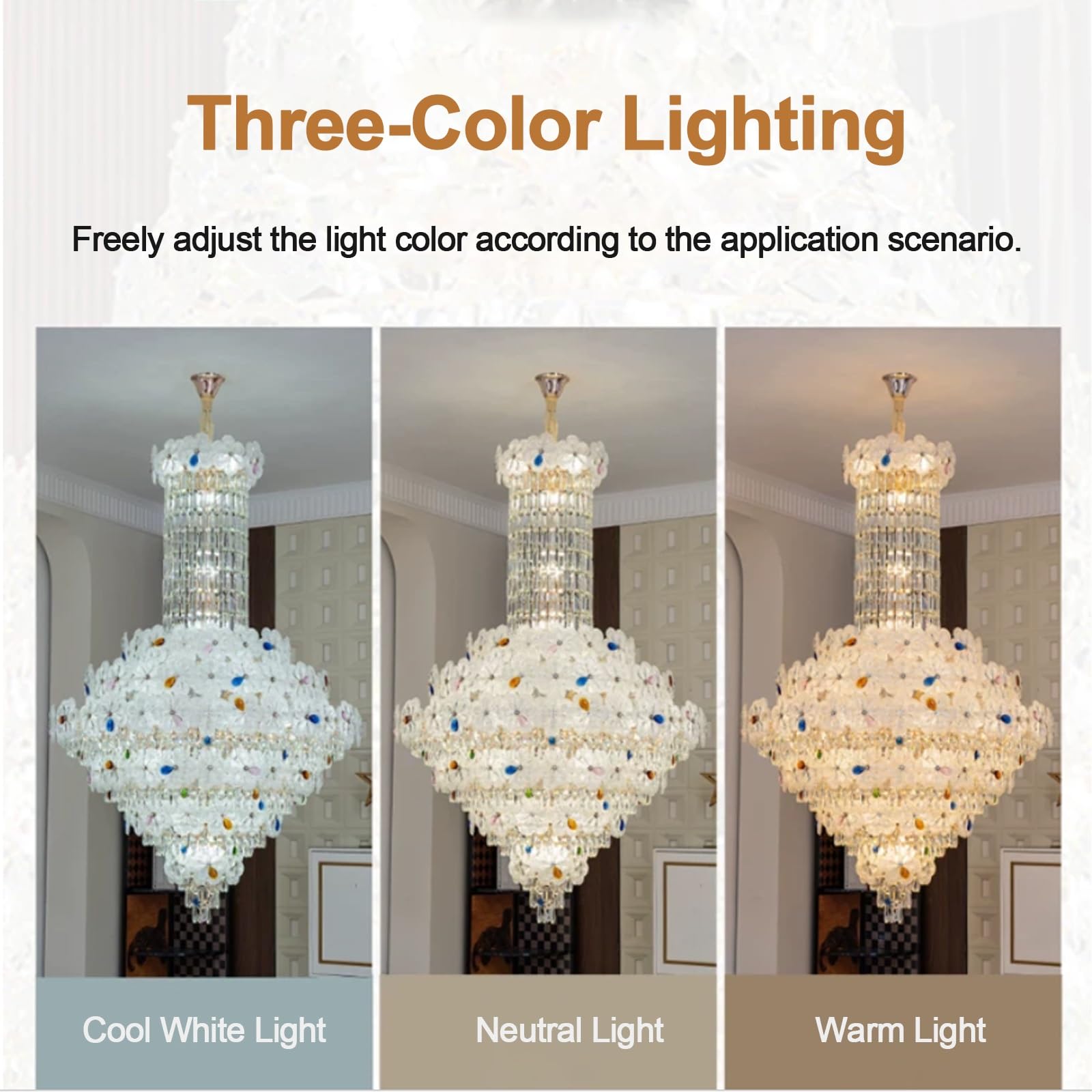 Lampadario Vetro Sospeso, Grande Lampadario Cristallo Stile Francese