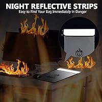 Vista 4 de Bolsa de Documentos Ignífuga Mejorada con Dos Bolsillos (2000℉), andyer 15”x 11” Bolsa de Dinero Ignífuga e Impermeable para Efectivo