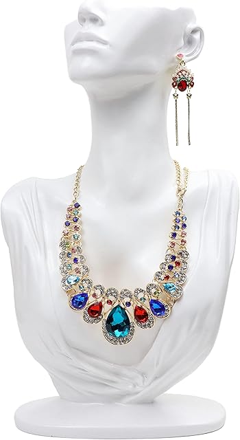 Homeanda White Resin Necklace Pendant Chain Earring Jewelry Jewellry Bust Mannequin Organizer Holder Stand Photograph Prop for Necklace, Best Gift
