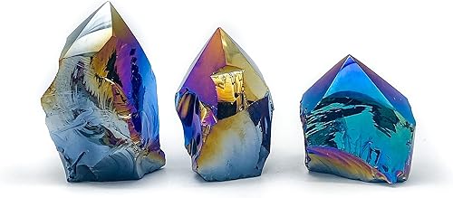 Miniatura 1 de Mineralist Colección Obsidiana Rainbow Aura - Puntos de pulido superiores, 0.5 libras de 3 a 3.5 pulgadas, cristales curativos naturales crudos,