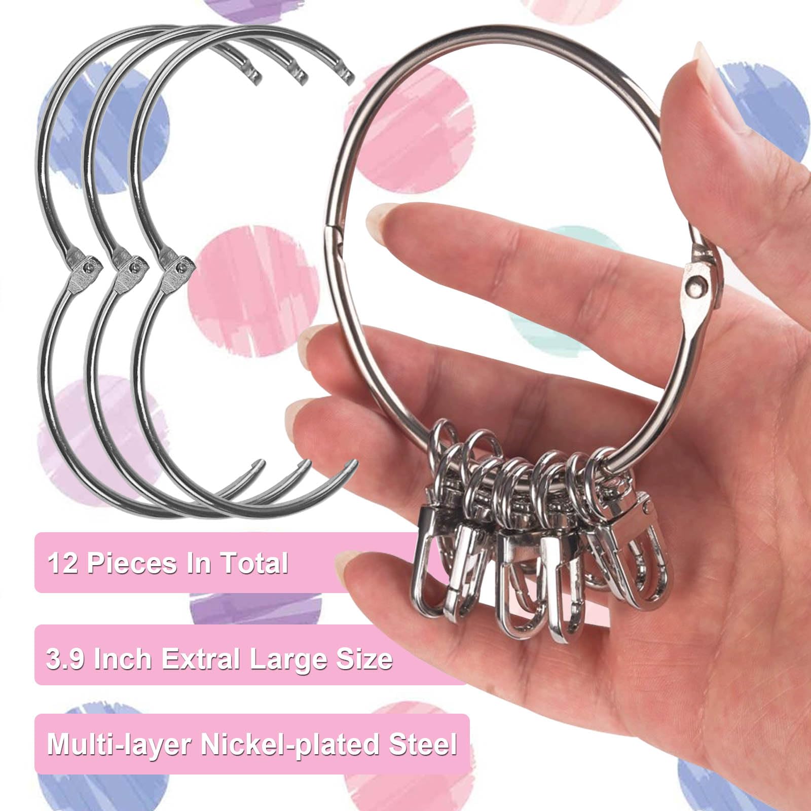 O Rings 30 Pack Loose Leaf Binder Rings Key Keychain Rings Index