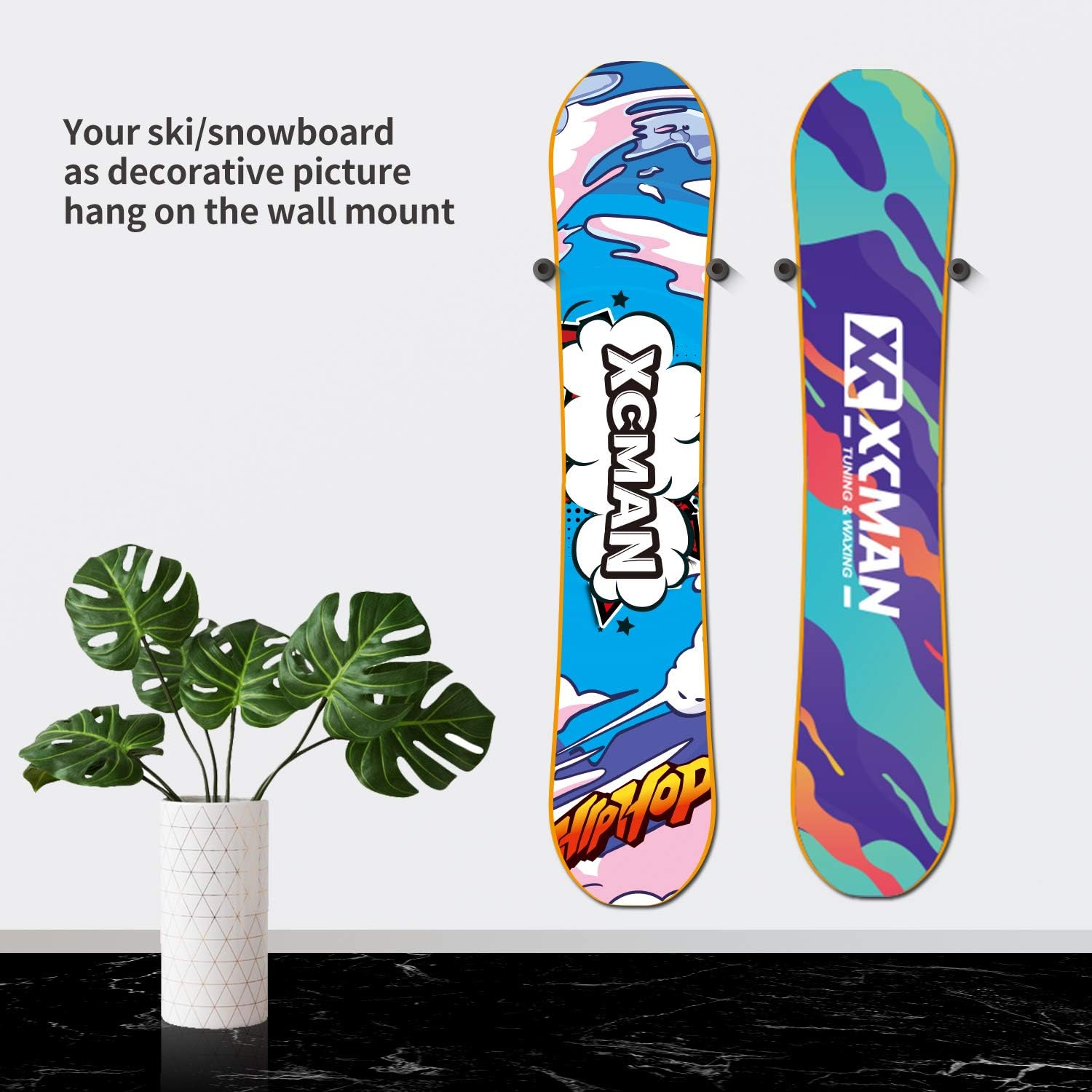 XCMAN Snowboard Skateboard Wall Mount Bullet Display Hanger Indoor Snowboard Storage Racks : Sports & Outdoors