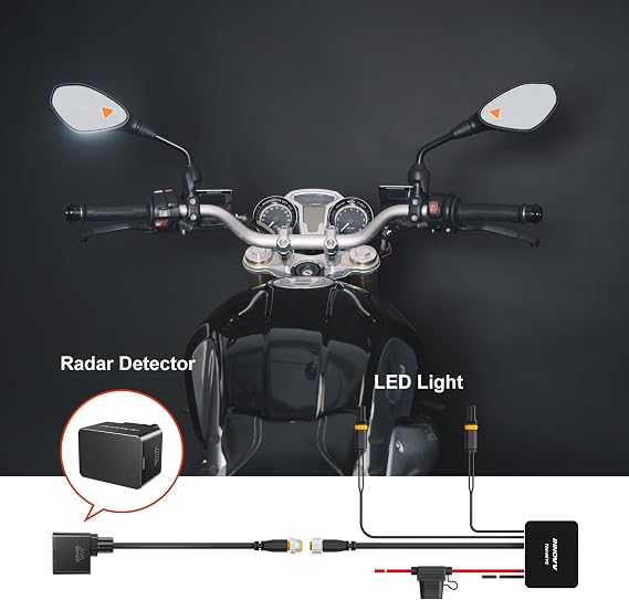 INNOVV ThirdEYE DIY Motorcycle Blind Spot System with Voice and Indicators Alert, Waterproof Moto Assistant System, Detect Hazards from Side & Rear Line for R1300GS Version (Not Including Mirrors)