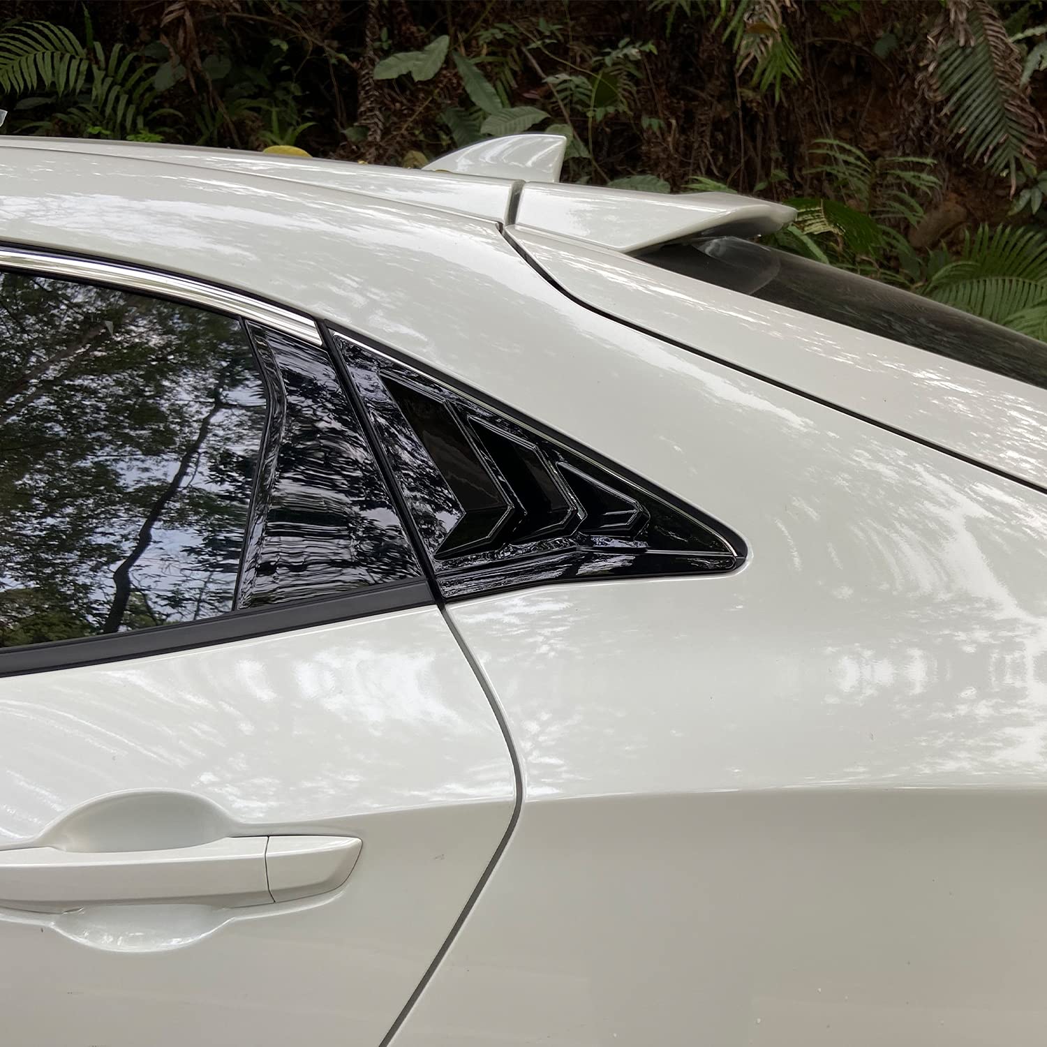Archaic Persianas de ventana para Honda Civic Type R Hatchback FK7 FK8 2016-2021, cubierta de persiana para Civic de 10ª generación (Negro Brillante)