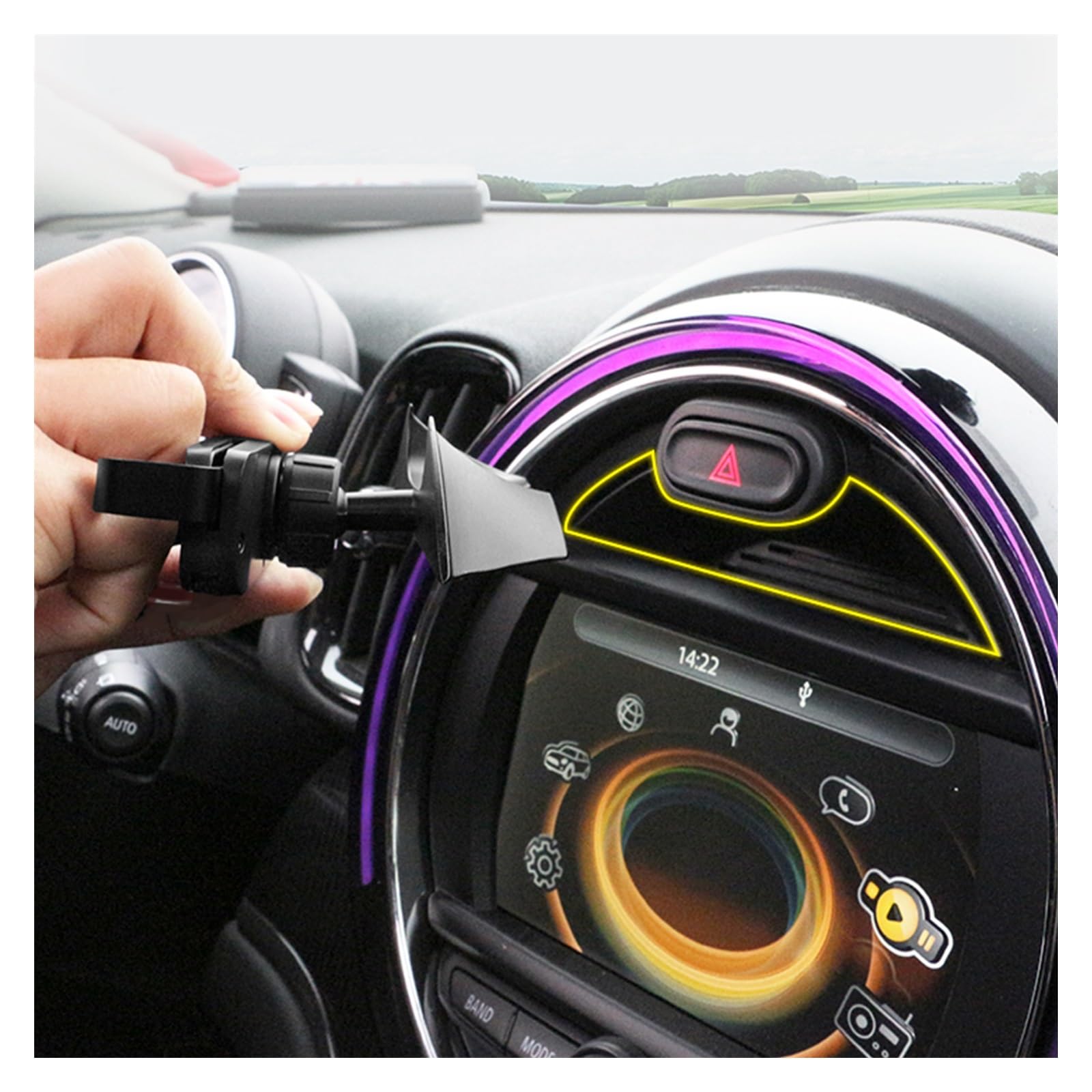 Xuanqingyi Store Kompatybilny z MINI Kompatybilny z Cooper F54 F55 F56 F57 F60 Uchwyt samochodowy na telefon do montażu na desce rozdzielczej Wnętrze auta F56 Akcesoria