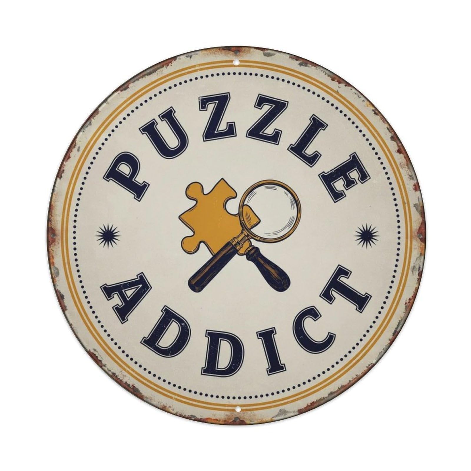 Puzzle Addict Metal Tin Sign Plaque