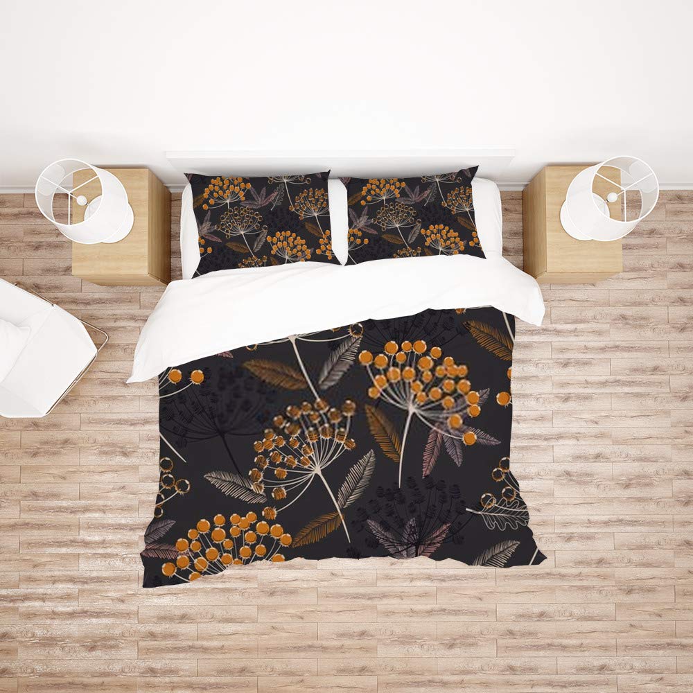 Parure de lit 3 pièces motif floral : l'excellence du polyester ultra doux