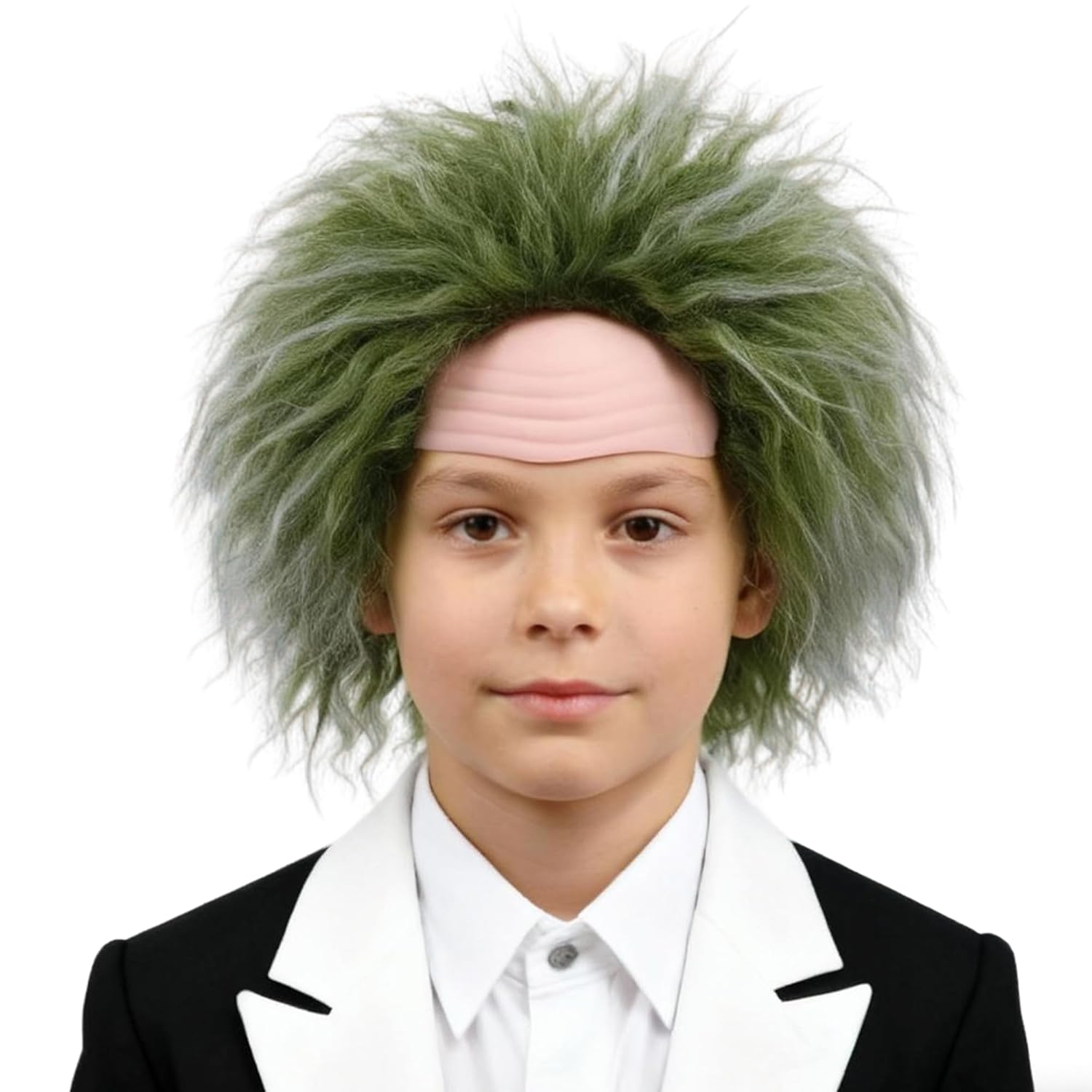 Boys Short Green Curly Wig Halloween Party Wig(Light Green)