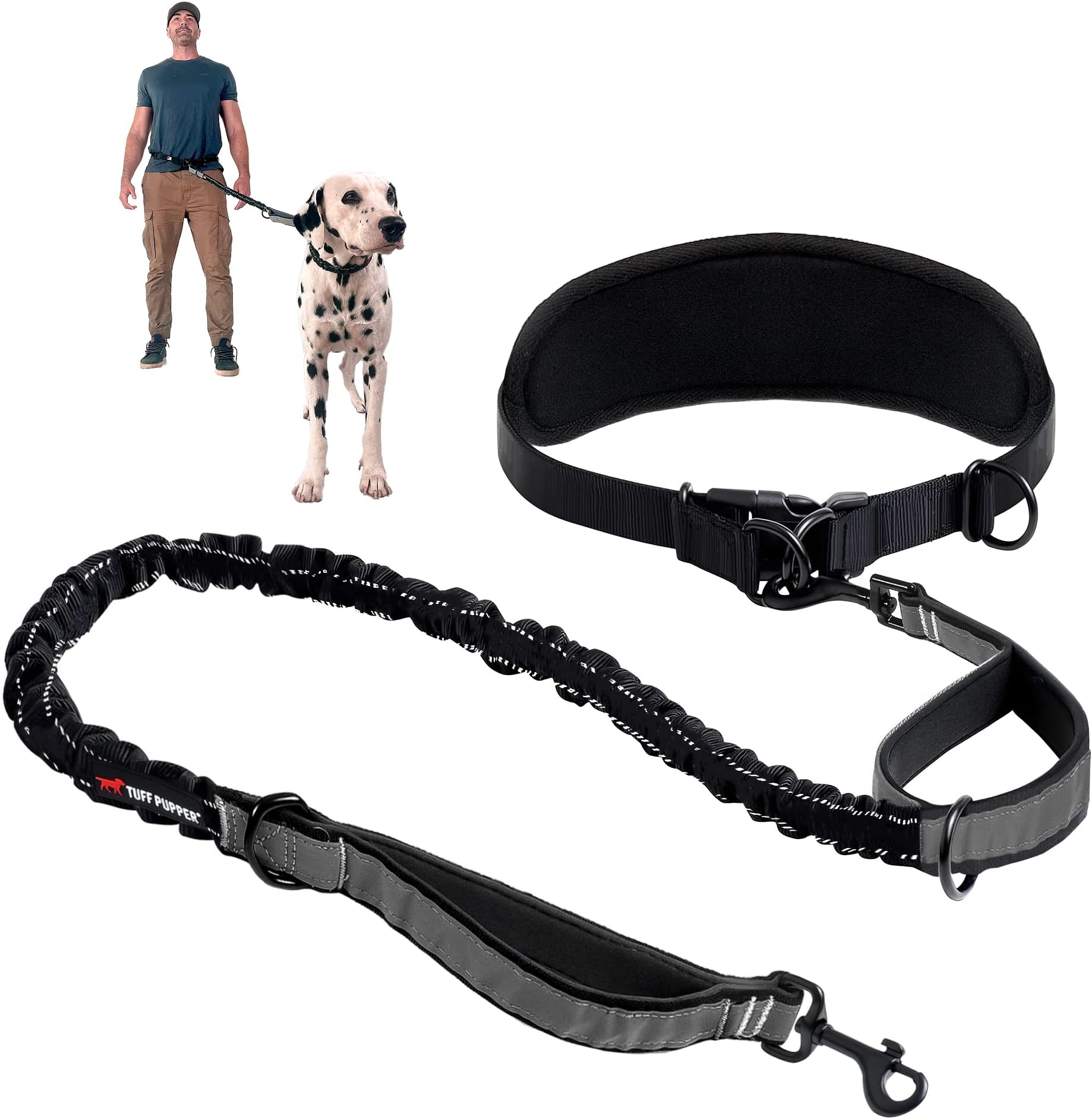 Tuff Pupper Heavy Duty Hands Free Dog Leash One Large Dog Up to 55 Kg