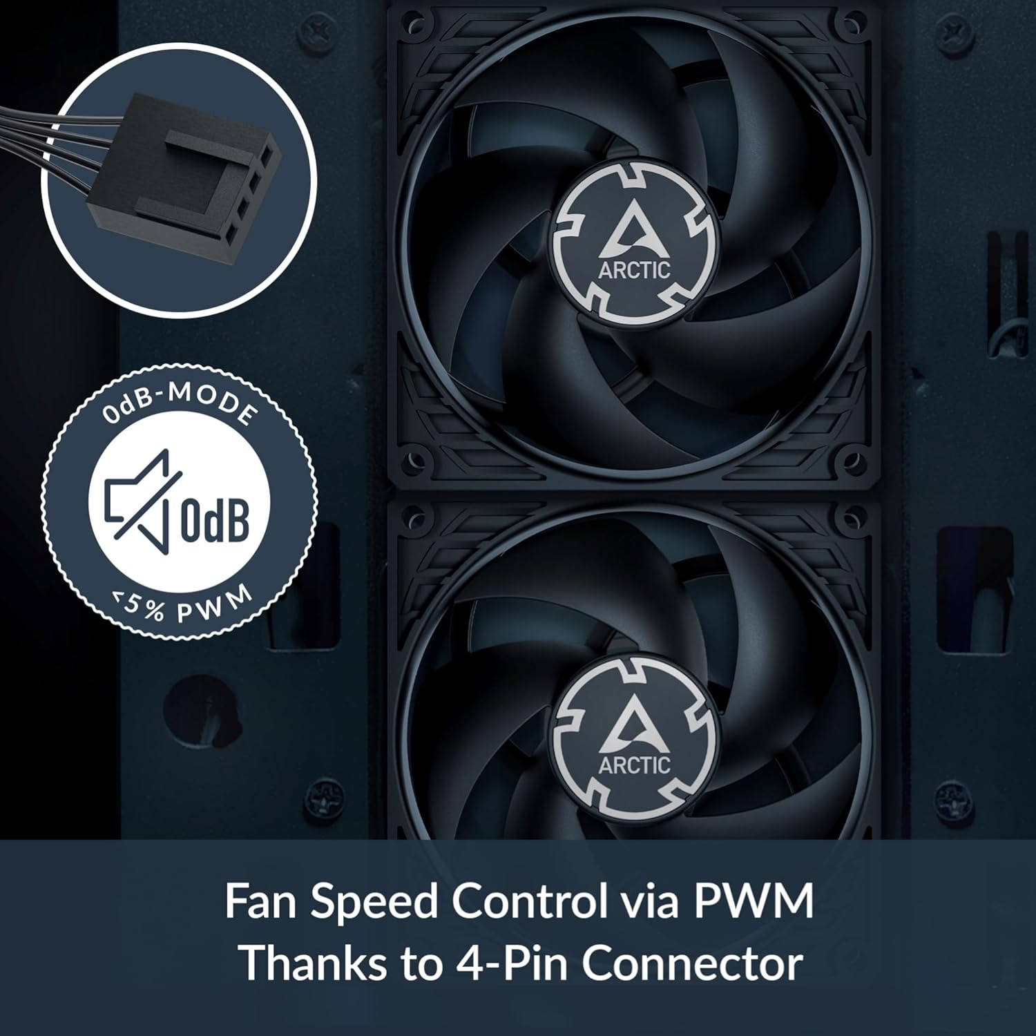 ARCTIC P9 Max - PC Fan, High-Performance 92 mm PWM case Fan, 450-4300 RPM, Optimized for Static Pressure, 0dB Mode - Black - 3