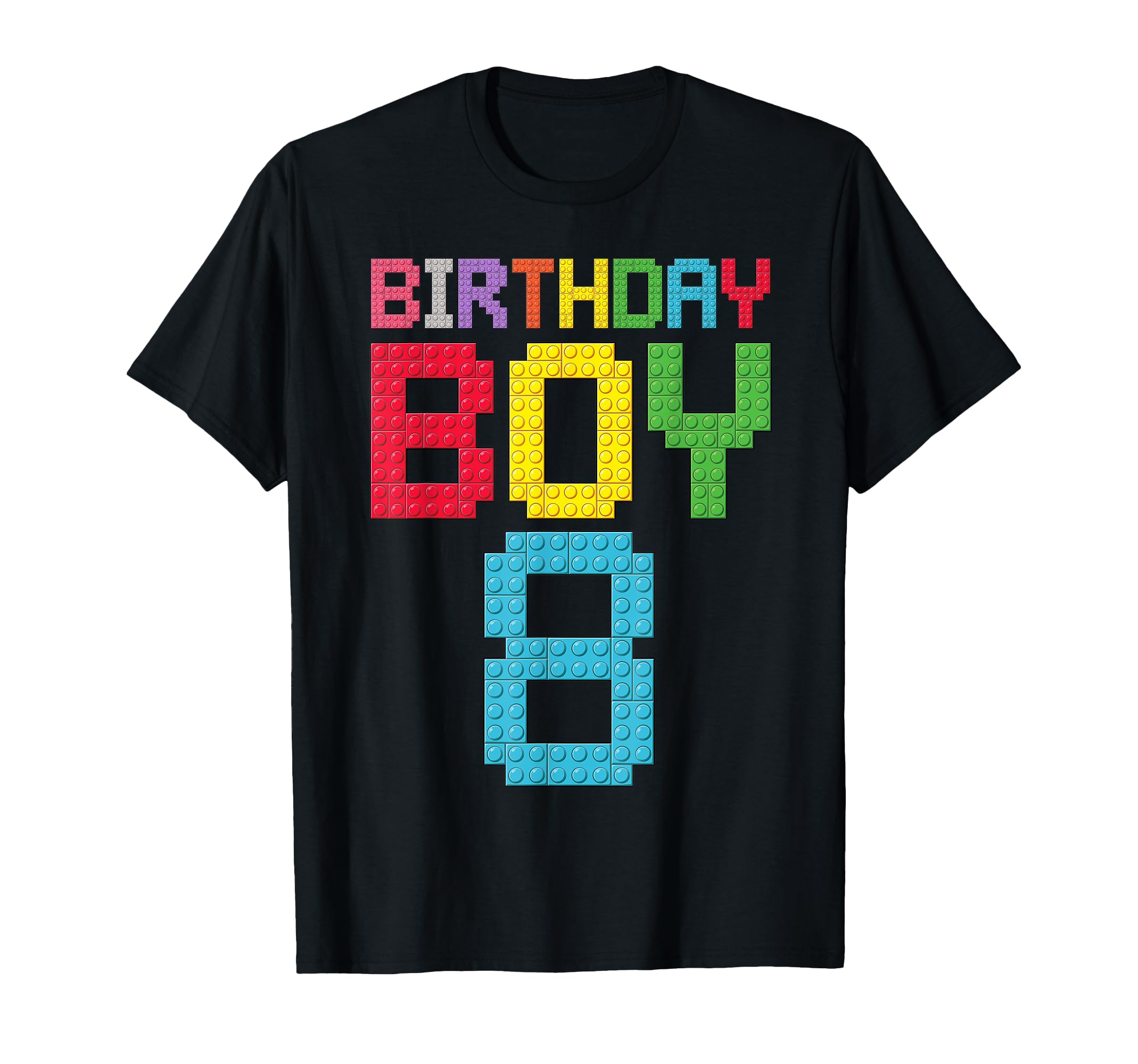 8th birthday Boy master builder 8 years old block building T-Shirt