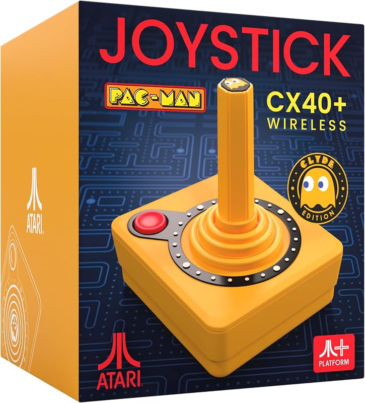 Pac- Man Atari CX40+ Wireless Joystick - Clyde Edition - Orange