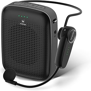 WinBridge Wireless Voice Amplifier for Teachers – 15W Portable Bluetooth Speaker with Wireless Microphone Headset, Mini PA...