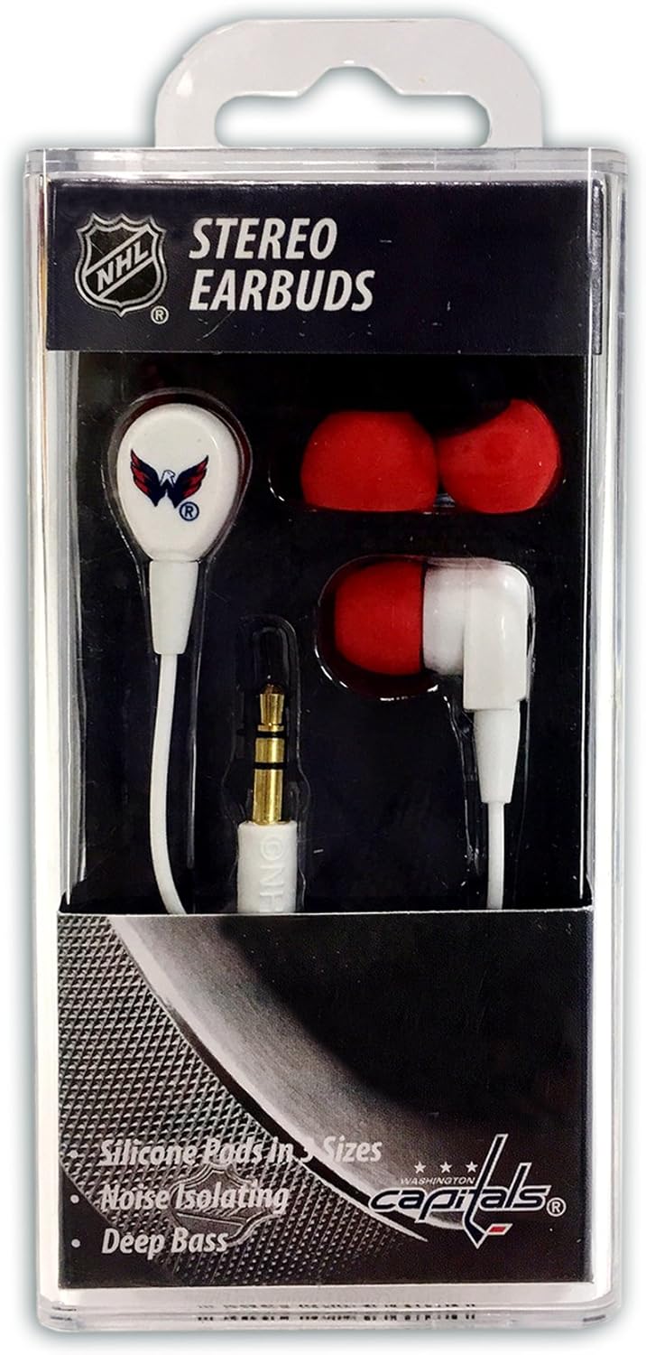 NHL Washington Capitals Stereo Earbuds Sports Fan