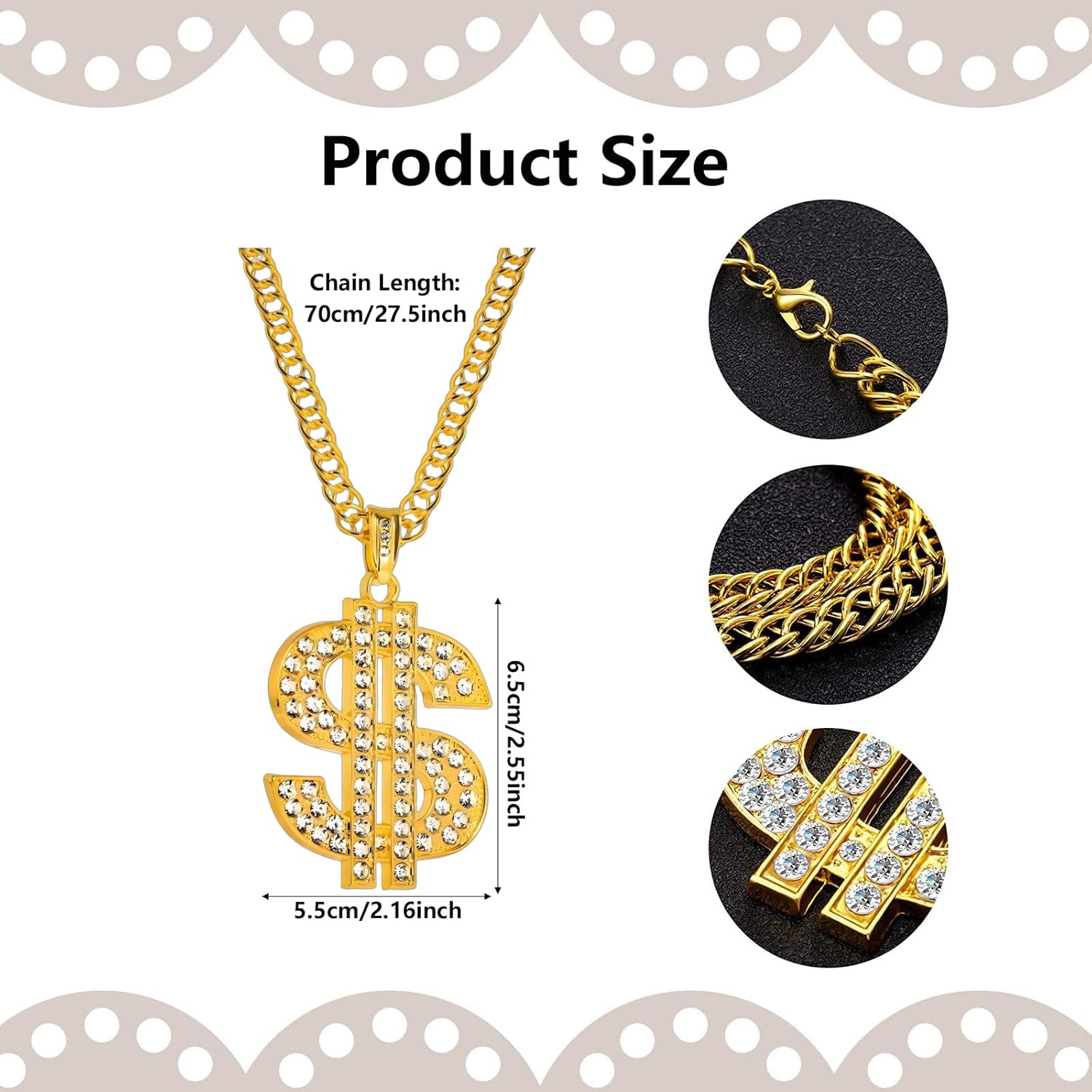 YMO Hip Hop Costume Kit 80s 90s Rapper Accessories, Outfits for Men Women Cosplay Club Old School Rapper Themed Halloween Party Decoration - Image 3