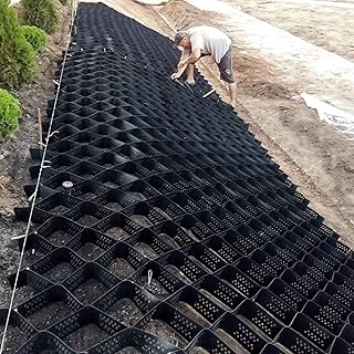 2 inch Geocell Ground Grid, HDPE Geo Grid Ground Gravel Grid, Geogrid Driveway, Permeable Paver System Ground Stabilization Grid Geocell Permeable Pavers for Landscaping Parking Lots (Color : W X L,
