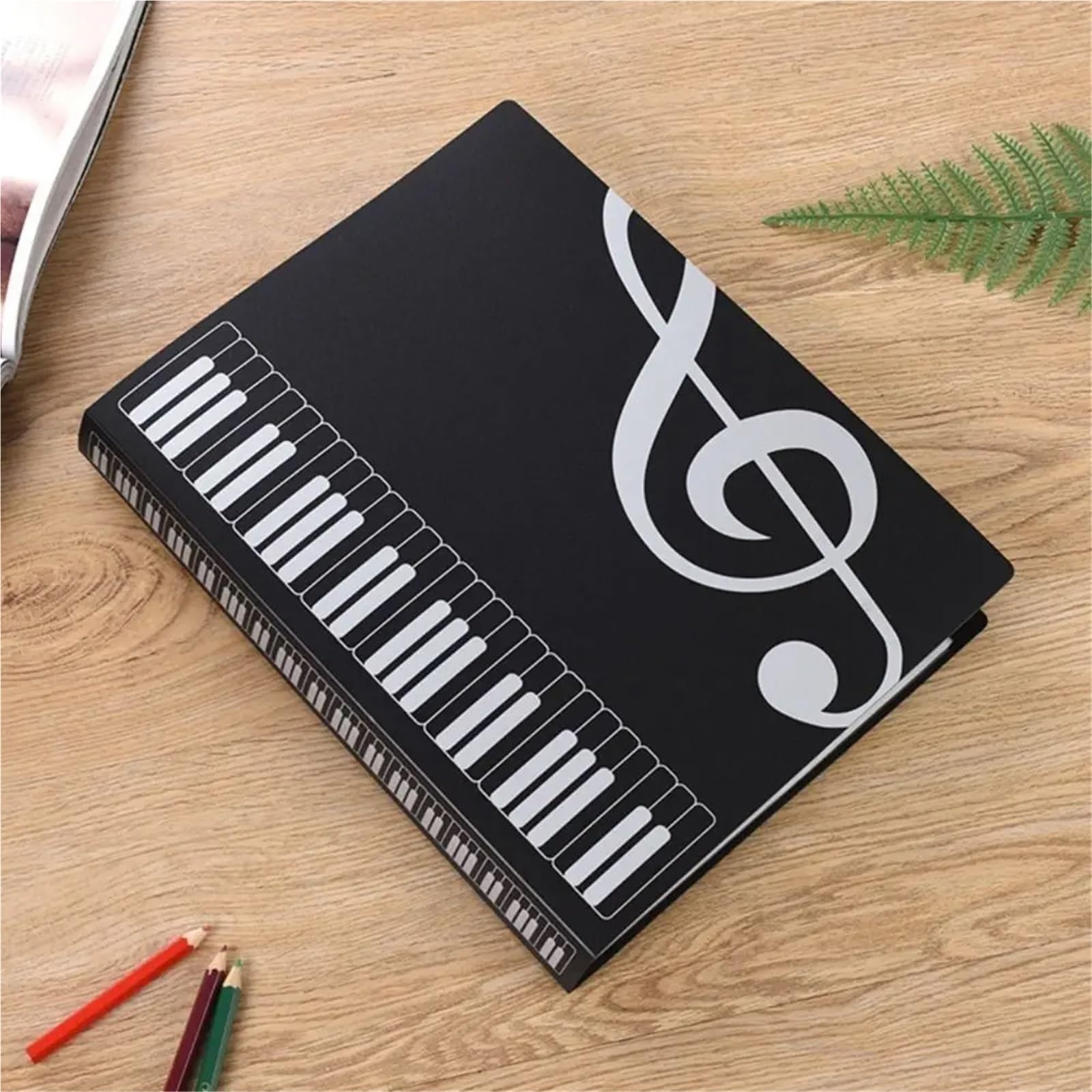 Gitarre, Klavier, Papierblätter, Ordner, Dokumentenaufbewahrung Für Notenblätter(Rose red)