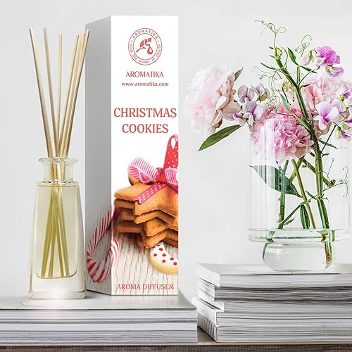 Miniatura 4 de Difusor de aroma de galletas navideñas de 3.4 onzas líquidas, difusor de junco, fragancia para habitación, fragancia para el hogar, ambientador,
