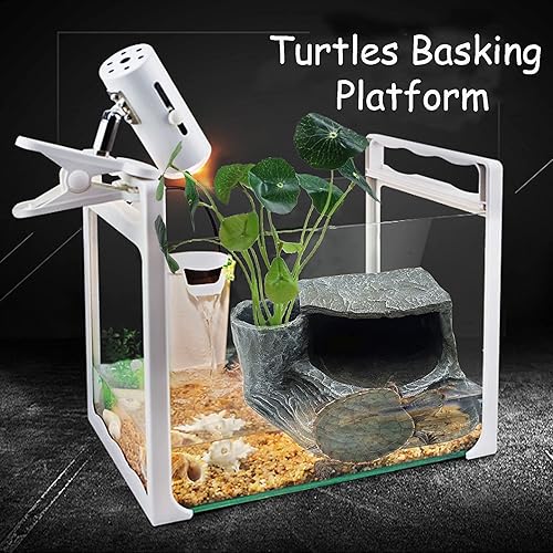 Miniatura 5 de Tfwadmx Tortugas plataforma para tomar el sol, hábitat de reptiles, cuevas, anfibios, rampa de escalada, decoraciones de resina, pecera, acuario,