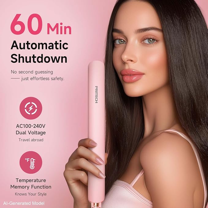 Plancha de Pelo Titanio 1 pulg Rosa 12 Niveles miniatura 6