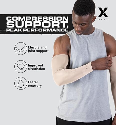 Miniatura 2 de IGNITEX Mangas solares UV - Cubierta de tatuaje para hombres y mujeres - Manga de compresión y enfriamiento - Protección solar UPF 50