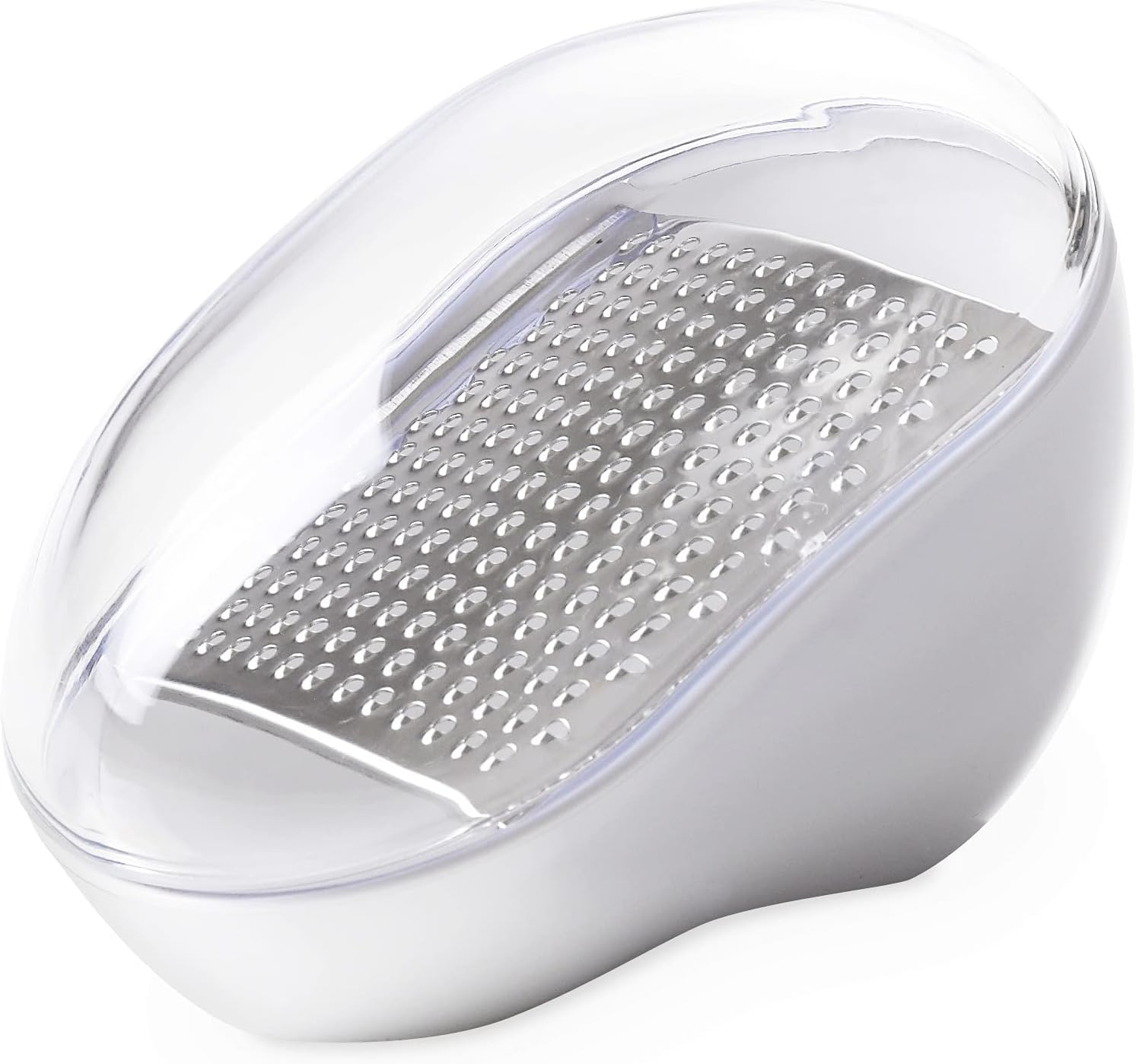 Omada Unique Small Cheese Grater: With Storage Container and Domed Lid – Acrylic Casing with Stainless Steel Grater – Dishwasher Safe and BPA Free