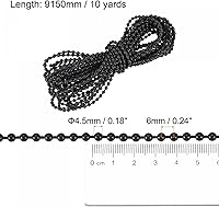 Vista 2 de uxcell Cable de cadena con cuentas, 10 yardas, persianas enrollables verticales romanas para cortinas de ventana, piezas de repuesto, color negro
