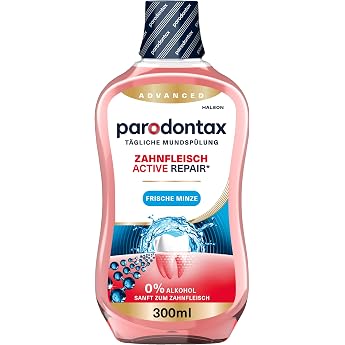 parodontax Gums Active Repair Mouthwash, 300 ml, Fresh Mint | Removes 3x more plaque bacteria for healthier gums**, for daily