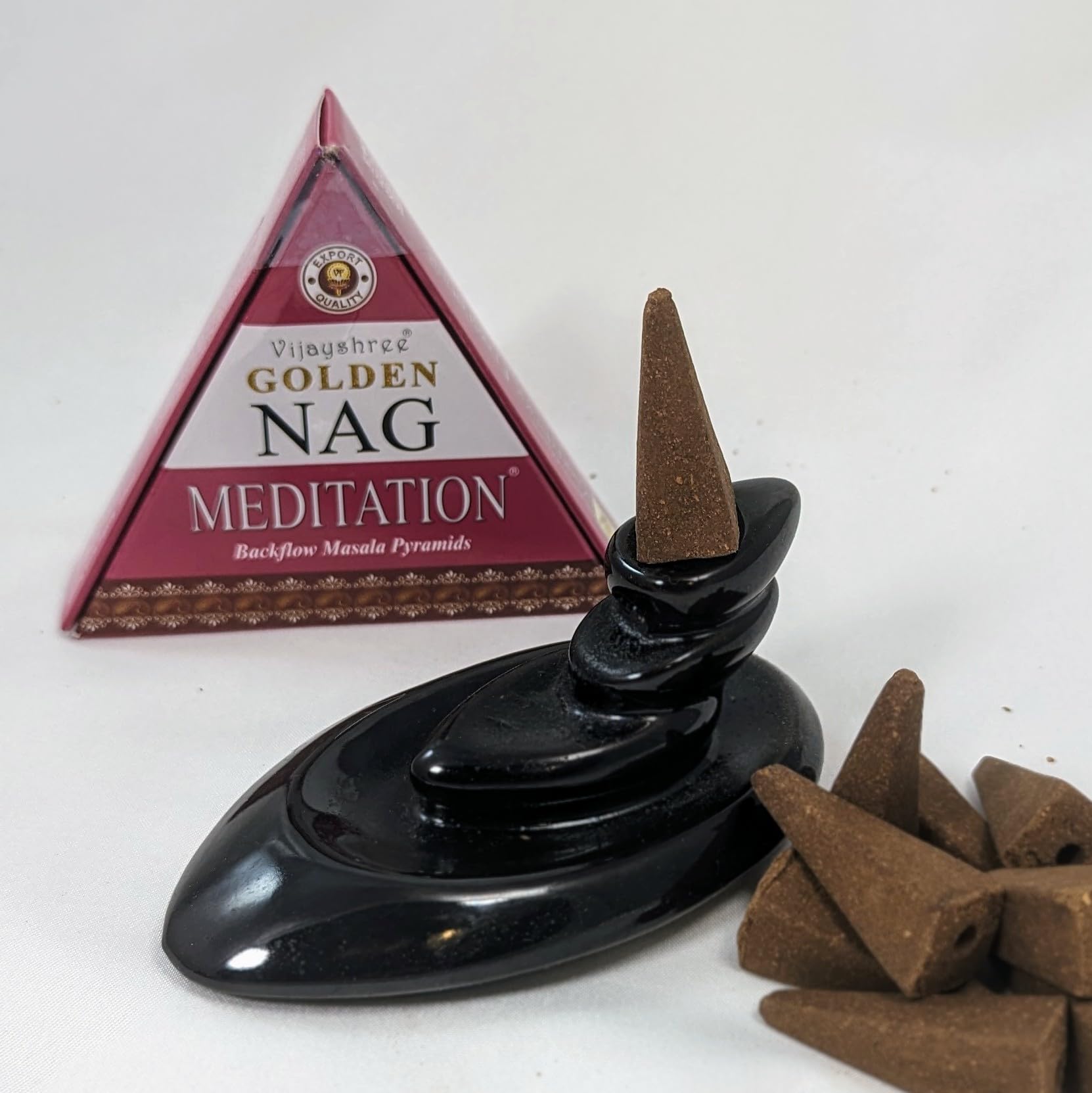 Jumbo Golden Nag - Back Flow Incense Cones (1, Meditation)