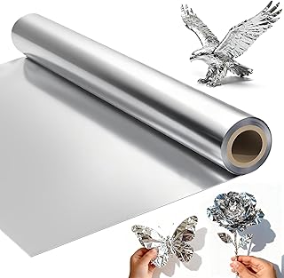 Heavy Duty Aluminum Foil Roll - 0.07MM Extra Thick Craft Metal Sheets for DIY, Repairs & Art Projects, Multipurpose Tin Foil for Art, Gifts & Home DIY Projects, Silver (12" Wide x 20ft Long)