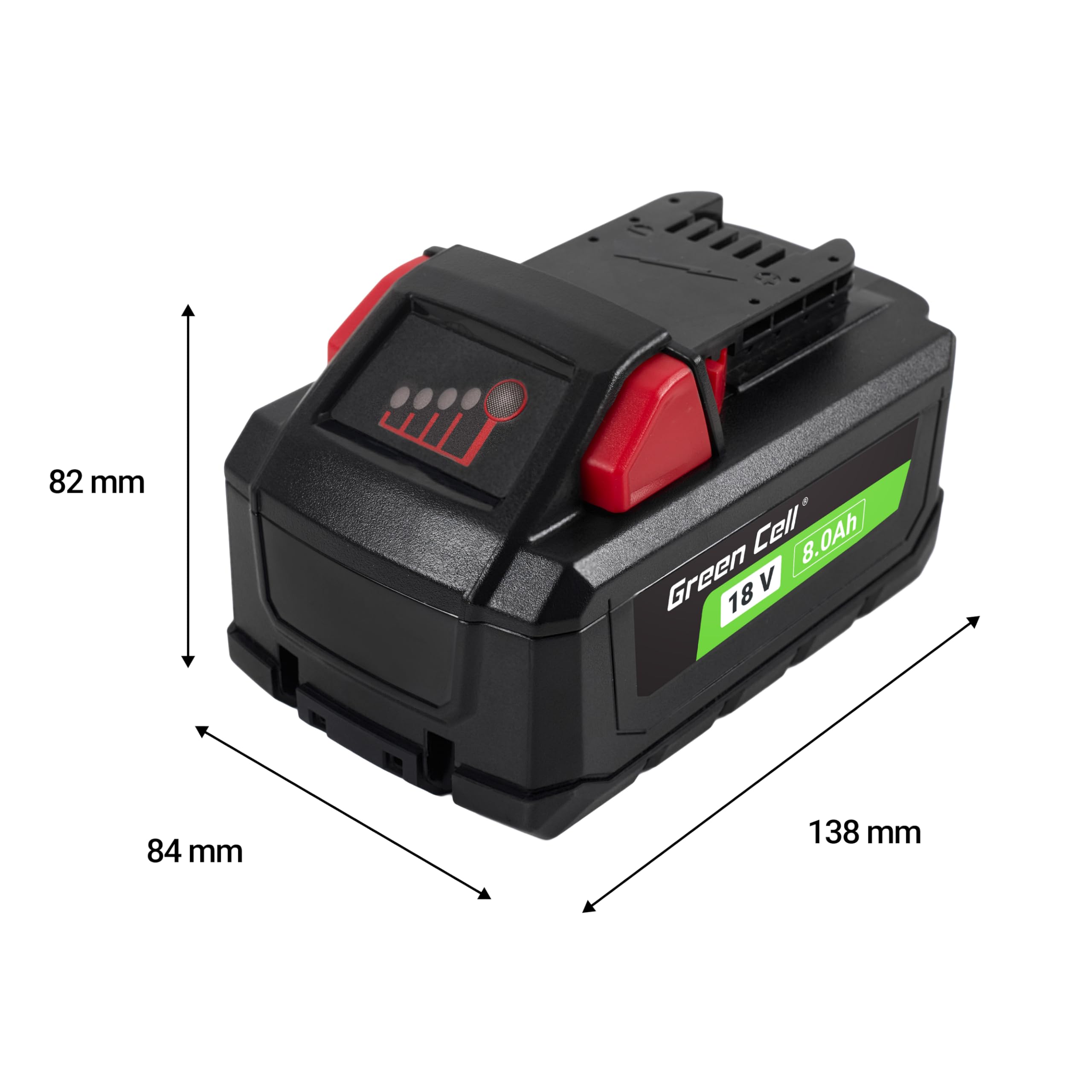 Akumulator Green Cell 18V 8Ah Li-Ion do Elektronarzędzi Milwaukee M18 — Mocny, Wysoce Wydajny i Niezawodny Zamiennik 4932430483, Oferujący Długotrwałe i Stabilne Zasilanie