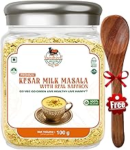 KAMDHENU GAUVEDA Premium Kesar Milk Masala Powder Farali with Saffron, Almonds, Pistachios, Cardamom, 100g (Pack of 1)