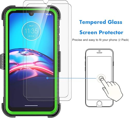 Miniatura 4 de Njjex Funda para Moto E, para Motorola Moto E 2020 con protector de pantalla de vidrio templado 2 unidades, Nbeck a prueba de golpes resistente con