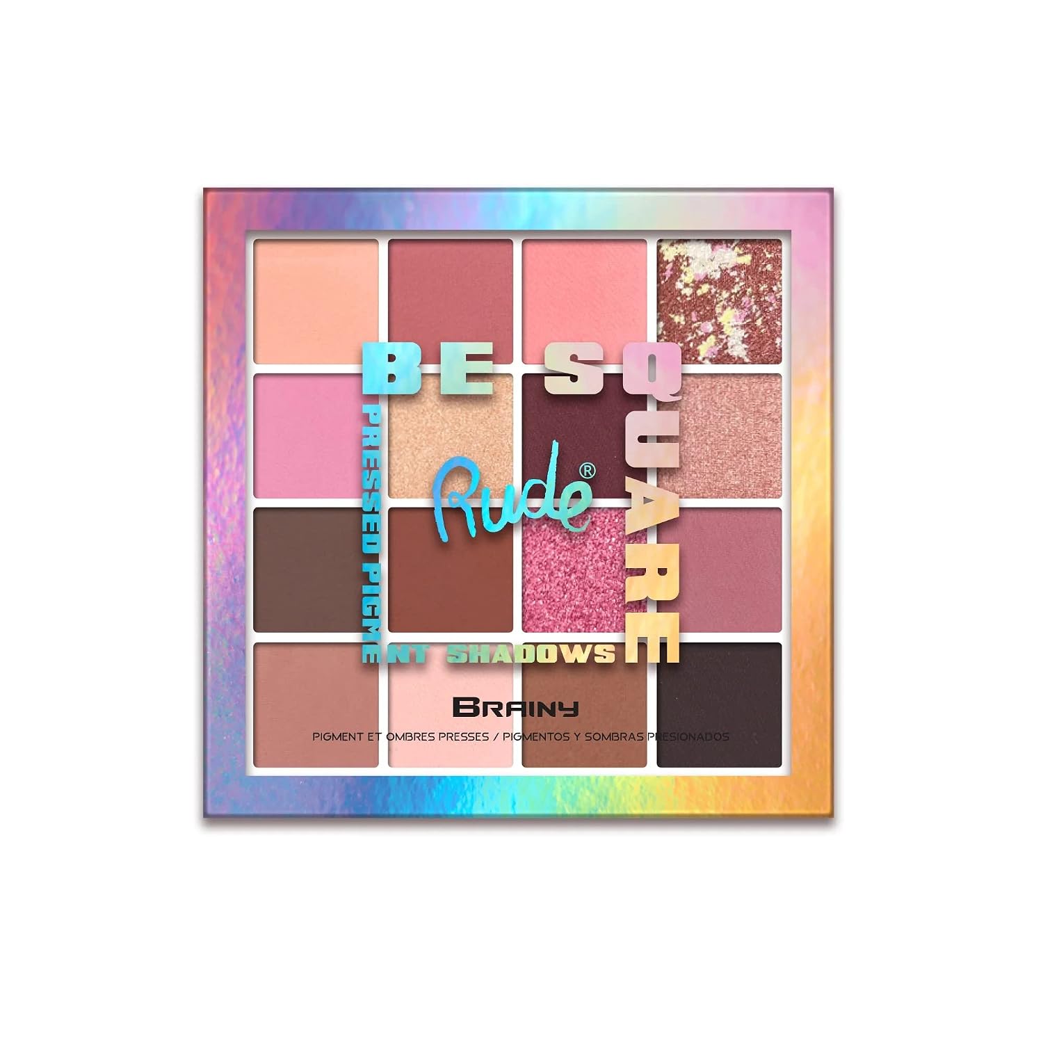 Be Square Pressed Pigments and Shadows - Brainy by Rude Cosmetics for Women - 0.76 oz Makeup