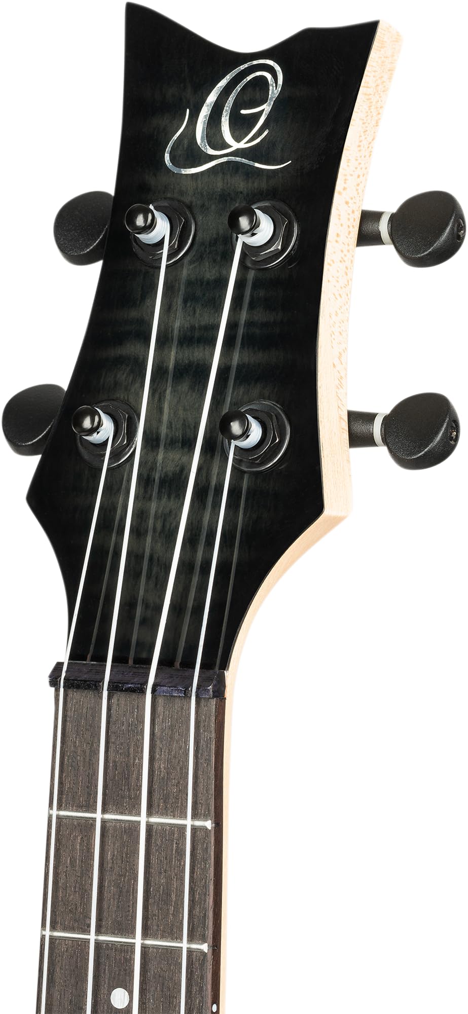 Ortega Guitars Ukulélé Ténor Gaucher – Électro-Acoustique, Corps Plein – Neo Series – Housse Incluse – Érable Flammé/Okoumé, Noir/Gris (NEO-U-TGB-L)
