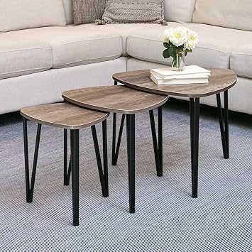 Lakeside Set of 3 Triangular Nesting Tables