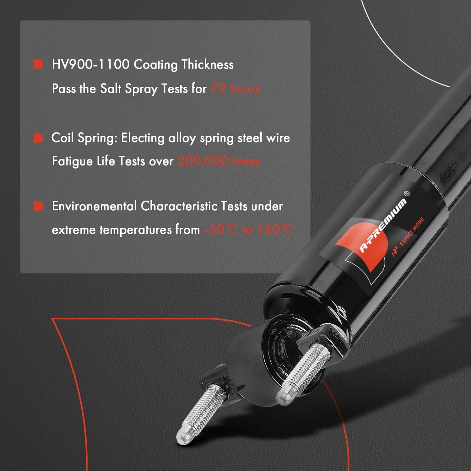 A-Premium Front Pair (2) Shock Absorber Compatible with Chevrolet Silverado 2500 HD 2011-2022, Silverado 3500 HD 2011-2020 & GMC Sierra 2500 HD 2011-2019, Sierra 3500 HD 2011-2020