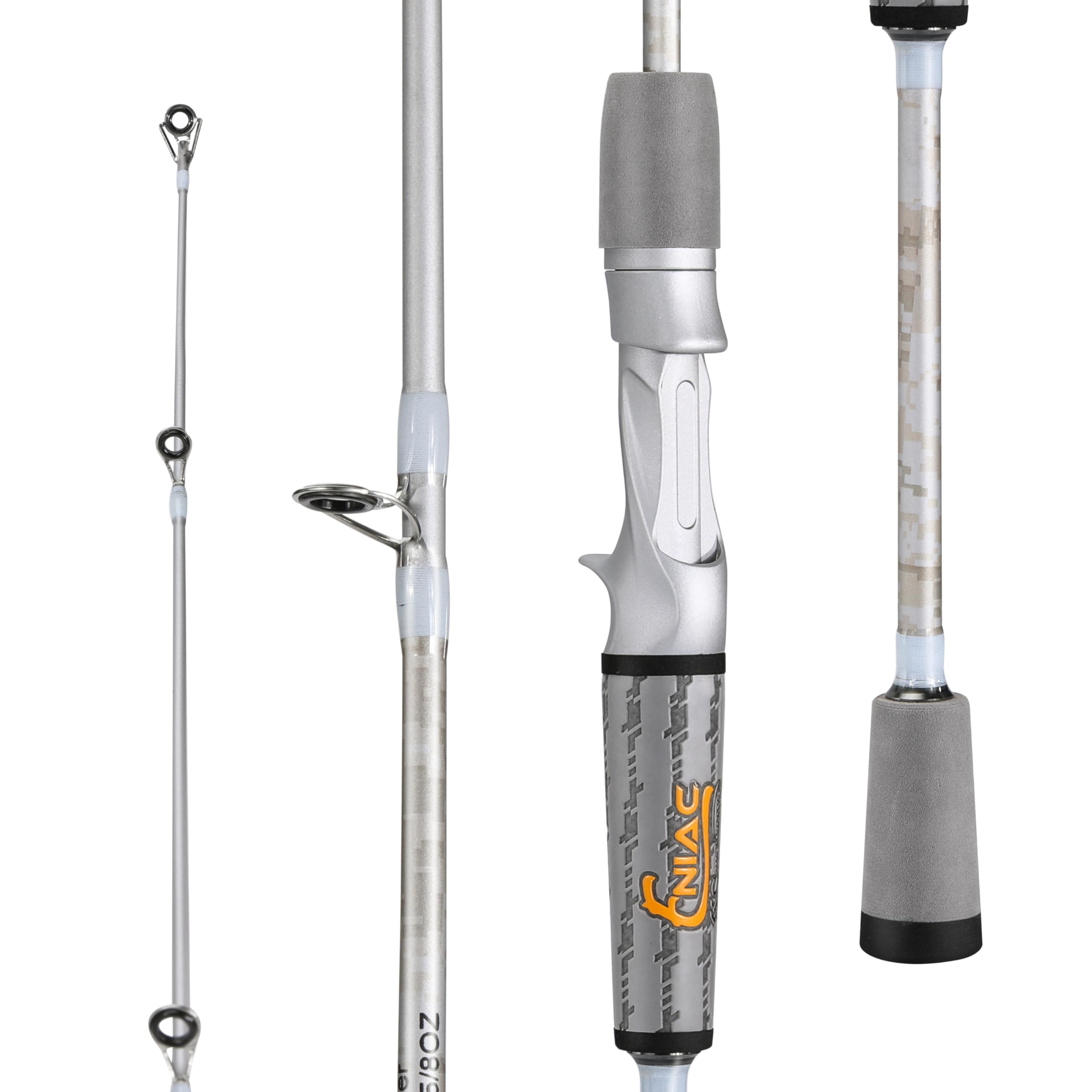 Sougayilang Caña de pescar IM6 Grafito Spinning Rod & Casting Rod – Dos piezas, mango SuperPolymer caña de pescar para pesca de perca