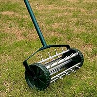 Vista 6 de Yeeoy Aireador manual de césped resistente de 18 pulgadas con mango antideslizante, picos de púas, aireación de suelo con púas rotativas