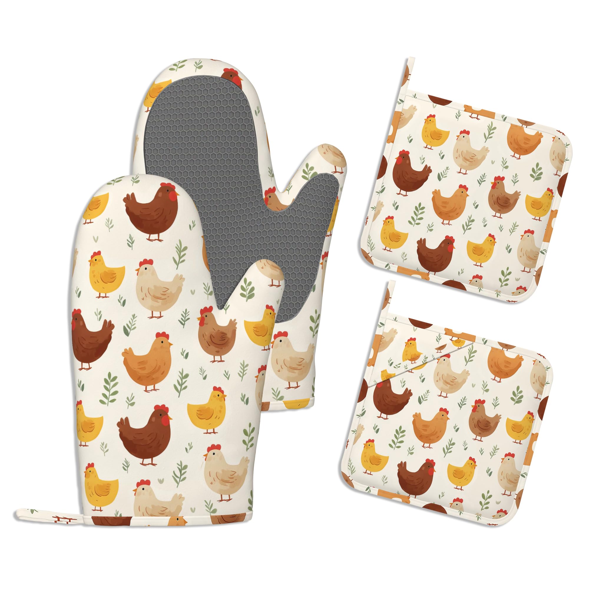 Gants de cuisine et maniques en coton épais résistant à la chaleur pour la cuisson