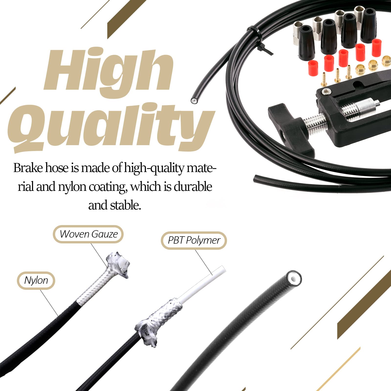 Hose Cutter 25Pcs 2500mm Bike Hydraulic Brake Hose Kit With Needle