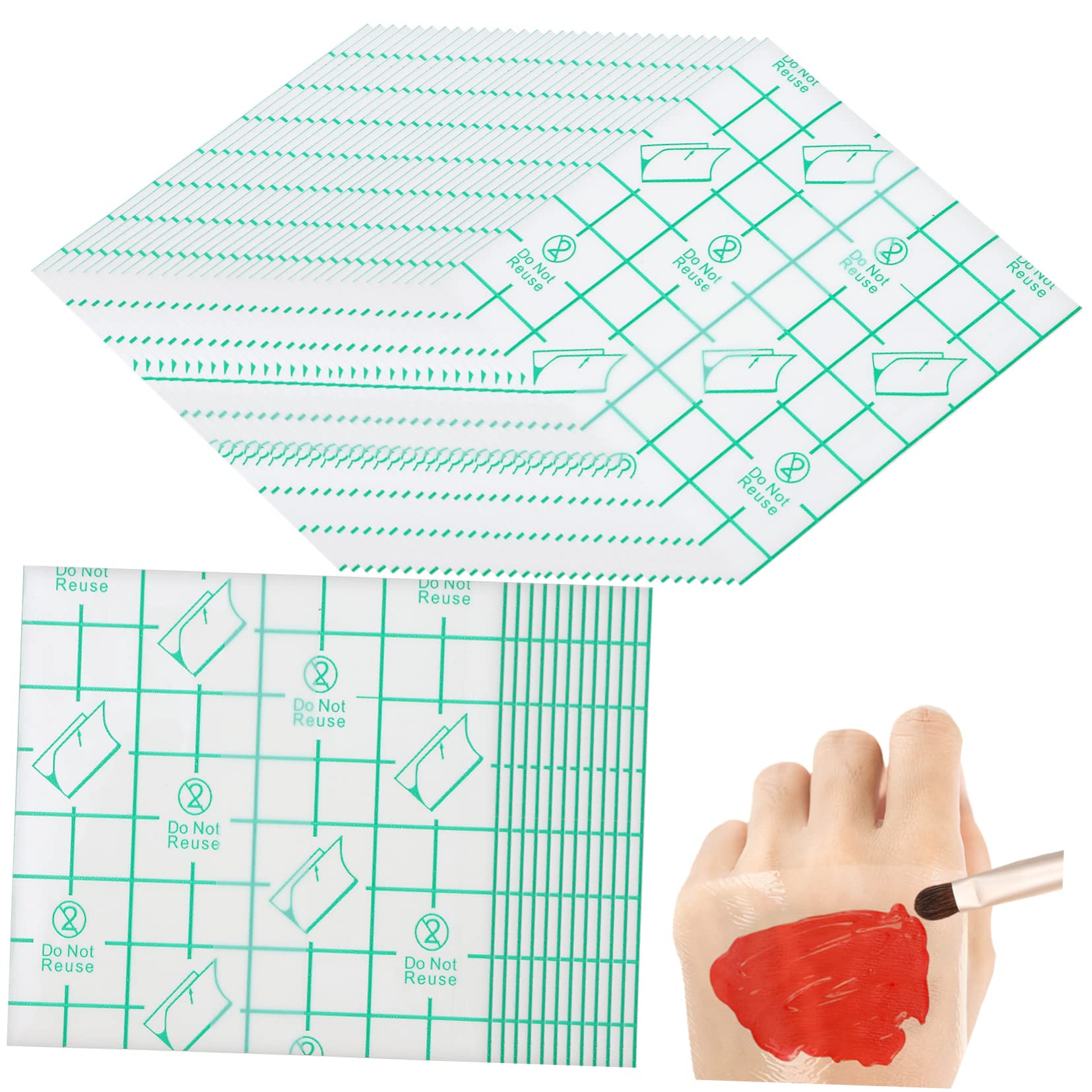 SEWACC Make-up Palette Stickers 200 Pcs Adhesive Cosmetic Palettes Foundation Palette Makeup Hand Palette for Artists